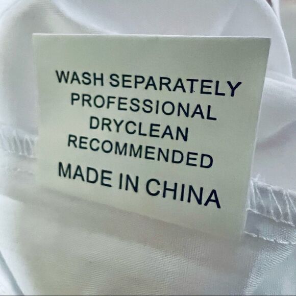 NWT Sunnow white cotton blend short sleeve button down notched sleeve shirt top - Picture 7 of 8